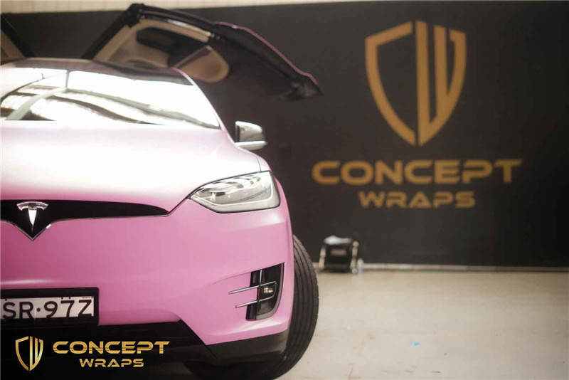 Tesla Model X_Bubblegum Pink_Vinyl wrapping