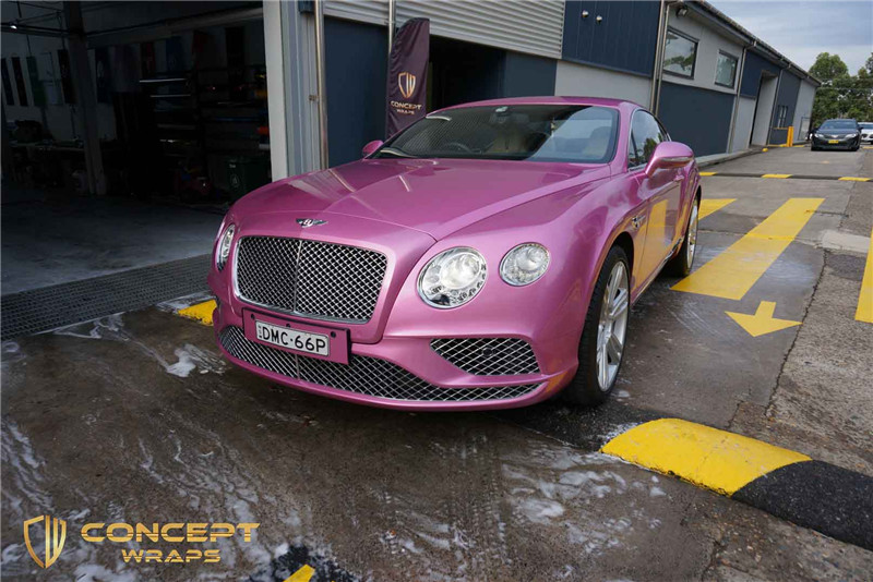 Bentley Continental GT_Raspberry Pink_Vinyl wrapping